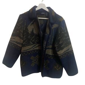 Vintage Sonoma small wool blend button cardigan southwestern tapestry style whim